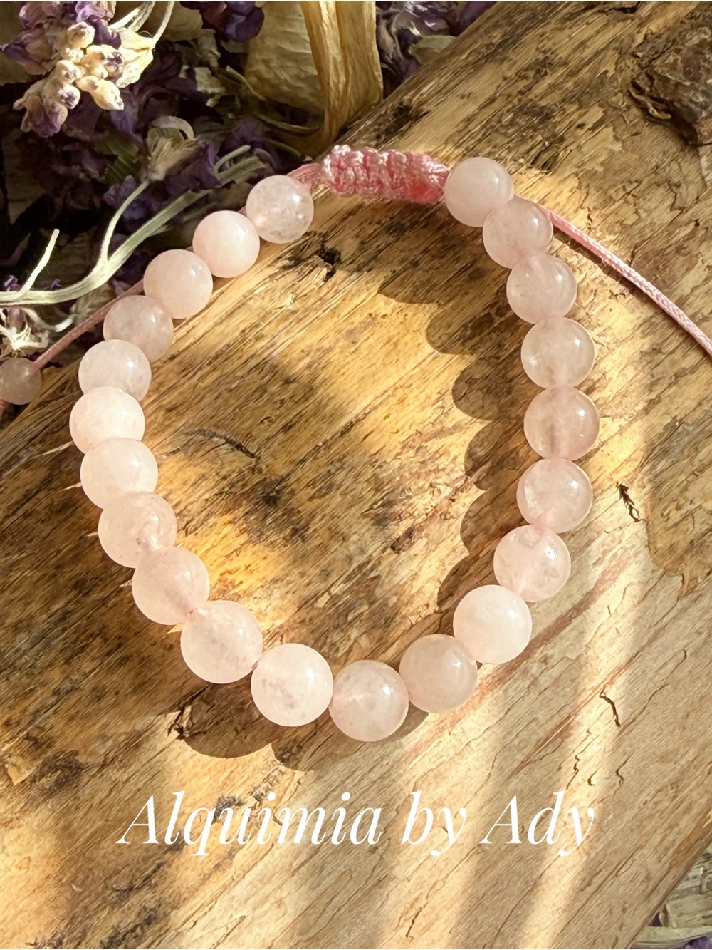 Alquimia Rose Quartz Bead Bracelet - Soft Pink